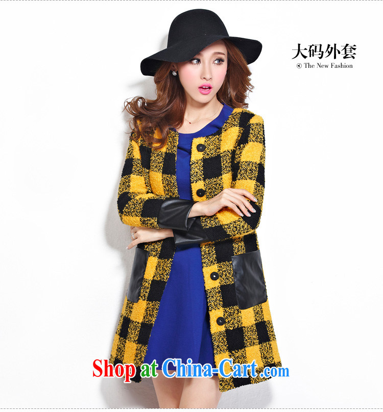 cheer for larger female thick MM autumn and winter new big grid thick sister graphics thin long fleece jacket is the number 2281 Huang 5 XL pictures, price, brand platters! Elections are good character, the national distribution, so why buy now enjoy more preferential! Health