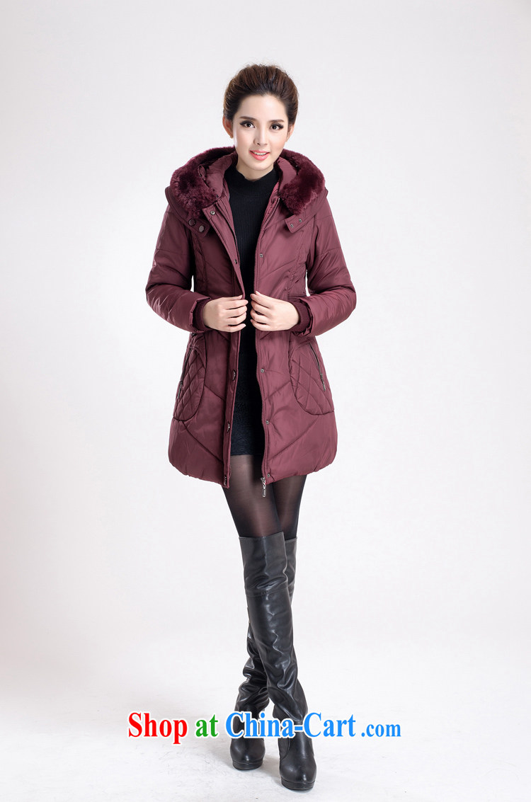 The SSU Mak autumn and winter, the Korean version and indeed the long leisure jacket wool collar coat cotton suit larger female B 07 wine red 5 XL pictures, price, brand platters! Elections are good character, the national distribution, so why buy now enjoy more preferential! Health