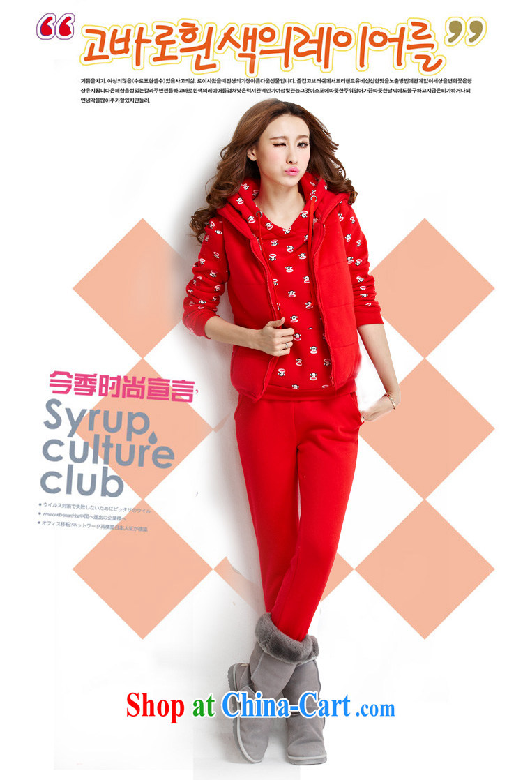 Women fall and winter fashion Korean Leisure package monkey stamp duty and lint-free cloth, thick coat 3 piece white suit XXL pictures, price, brand platters! Elections are good character, the national distribution, so why buy now enjoy more preferential! Health
