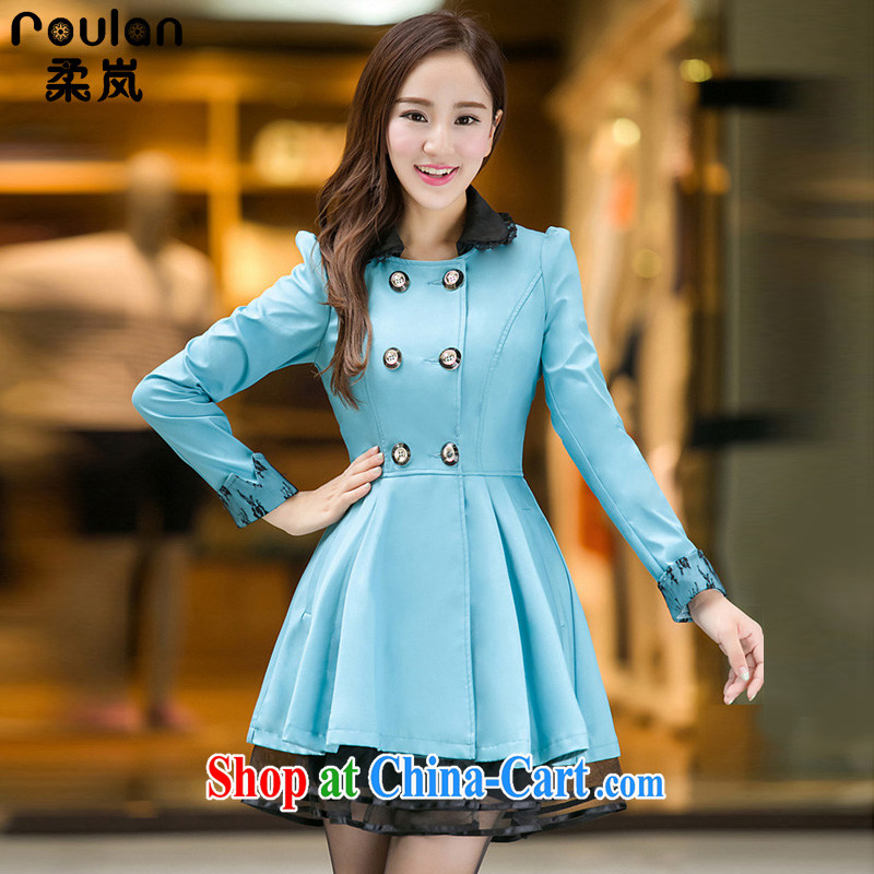 ROULAN/Sophie sponsors and indeed intensify, thick MM Korean women spring 2015, new, long, wind jacket 6 XL 8199 blue 6 XL, Sophie sponsors (ROULAN), shopping on the Internet