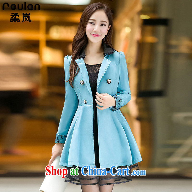ROULAN/Sophie sponsors and indeed intensify, thick MM Korean women spring 2015, new, long, wind jacket 6 XL 8199 blue 6 XL, Sophie sponsors (ROULAN), shopping on the Internet