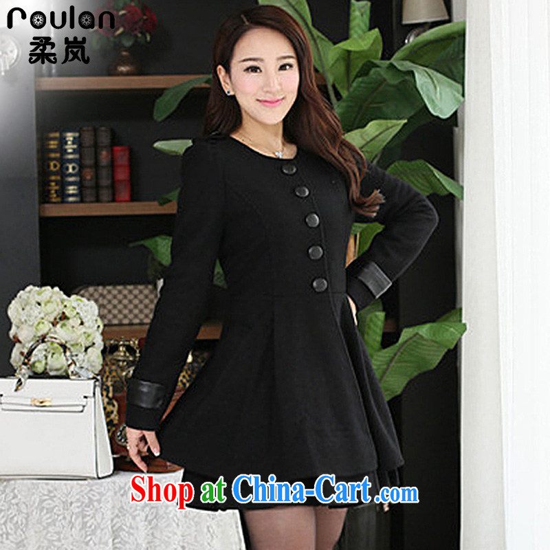 ROULAN_Sophie sponsors the fat XL thick MM Korean women 2015 winter clothing new graphics thin hair so the jacket XL 6 662 black 6 XL