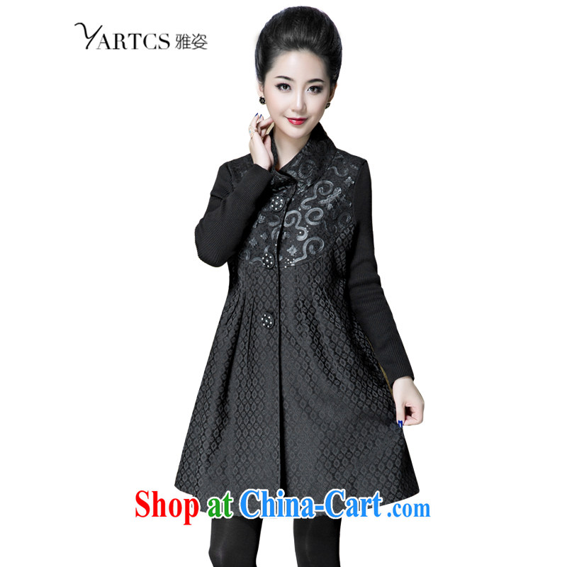 Jacob _yartcs_ The Code women 2014 in Re long, thick sister girl jacket thick mm windbreaker A 5801 black 5 XL