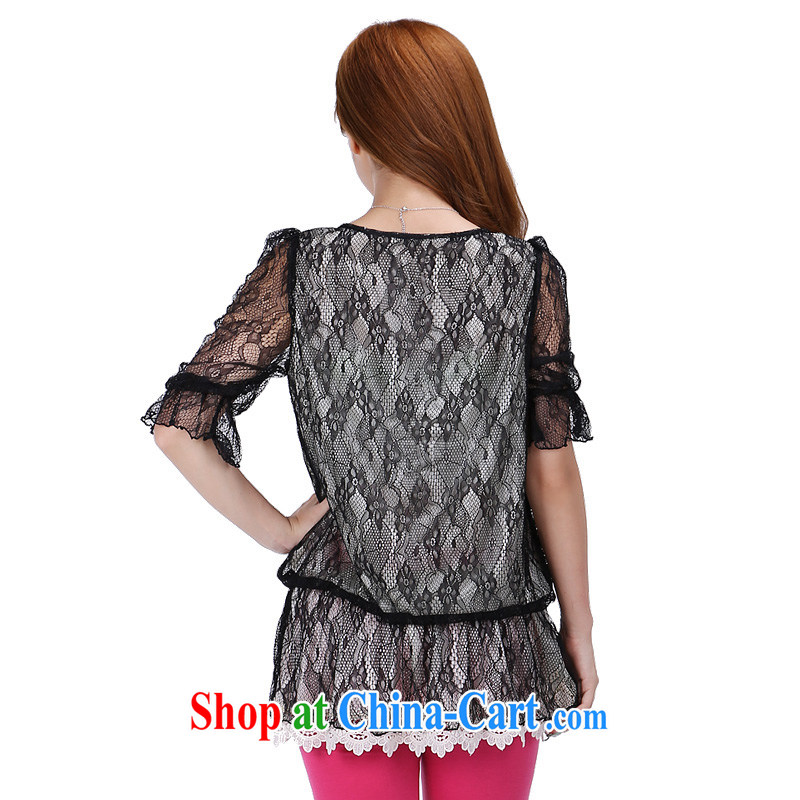 Special offers and ventricular hypertrophy, female thick mm summer 2014 round-collar graphics thin lace, T-shirt T pension 6252 black XL, Shani Flower (Sogni D'oro), online shopping