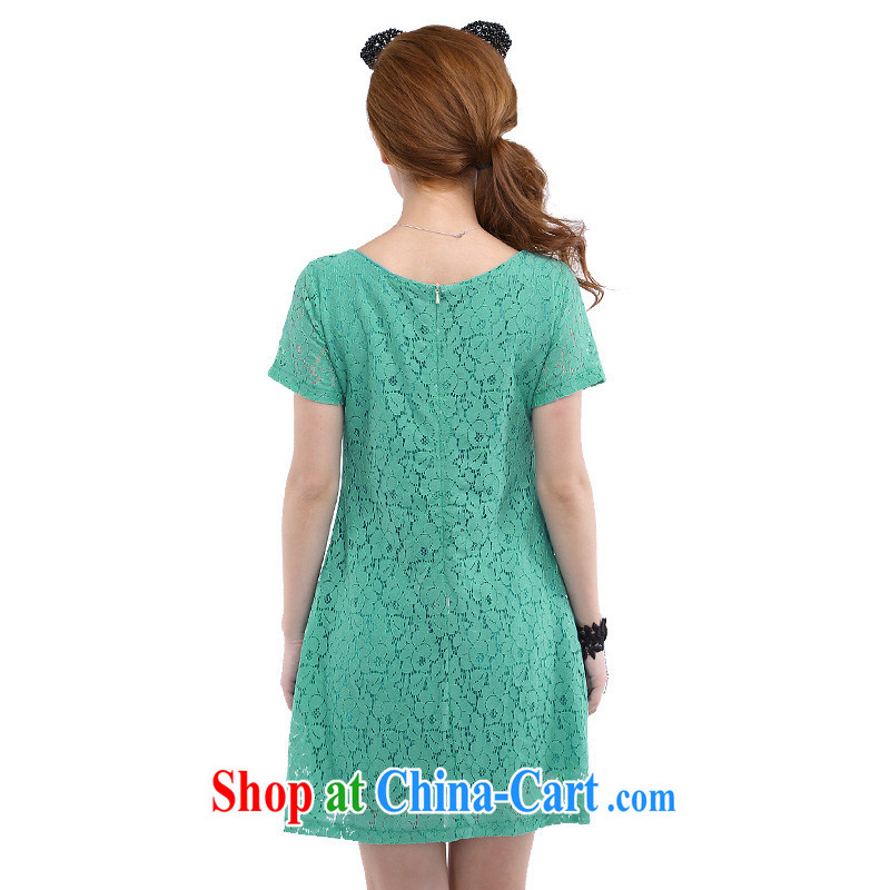 Laurie flower, indeed increase, female summer Korean version 200 Jack fat people video thin, thick sister lace dresses 6220 green 6 XL Limited Time, Shani, flower (Sogni D'oro), online shopping