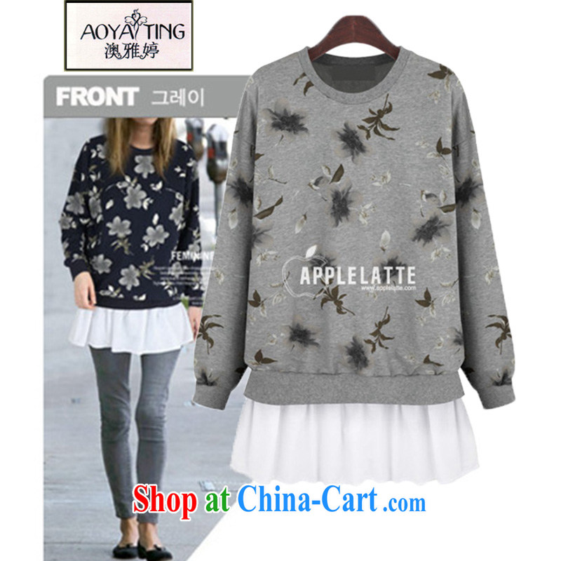 o Ya-ting 2015 spring and fall in Europe and America, and indeed increase, women leave of two parts, clothing and thick sister stamp-en Yi Girls D 12 white 5 XL recommends that you 175 - 200 jack, O Ya-ting (aoyating), online shopping