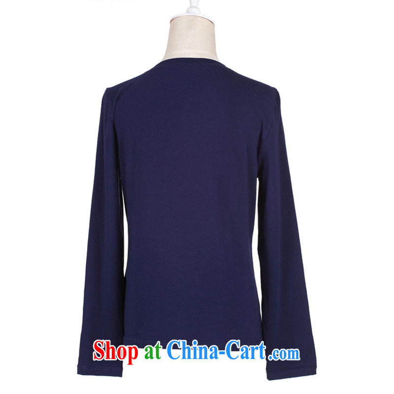 Sunrise House autumn 2014 long-sleeved 100 ground embroidered T pension round-collar cotton shirt solid code the mother is comfortable girls long-sleeved purple 3XL, Autumn Sunrise House, the Code women's clothes, and shopping on the Internet
