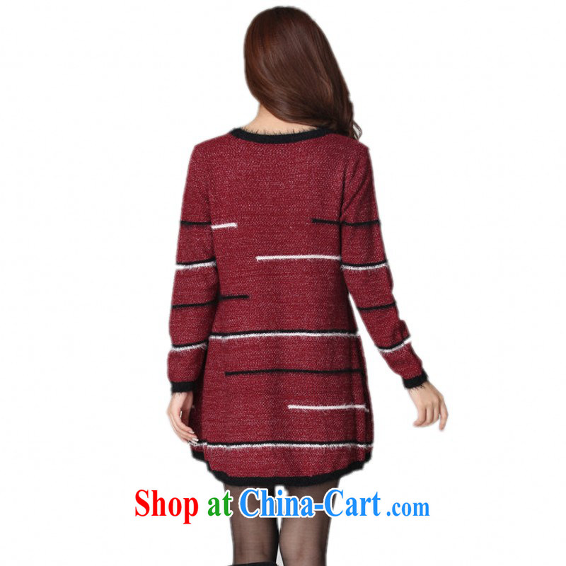 Constitution, colorful package mail female large code sweater gown Korean autumn and winter, the simple round-collar long-sleeved, loose dress knocked Color Lounge Knitting a blue are code for 130 - 180 jack, constitution, Jacob (QIANYAZI), online shopping