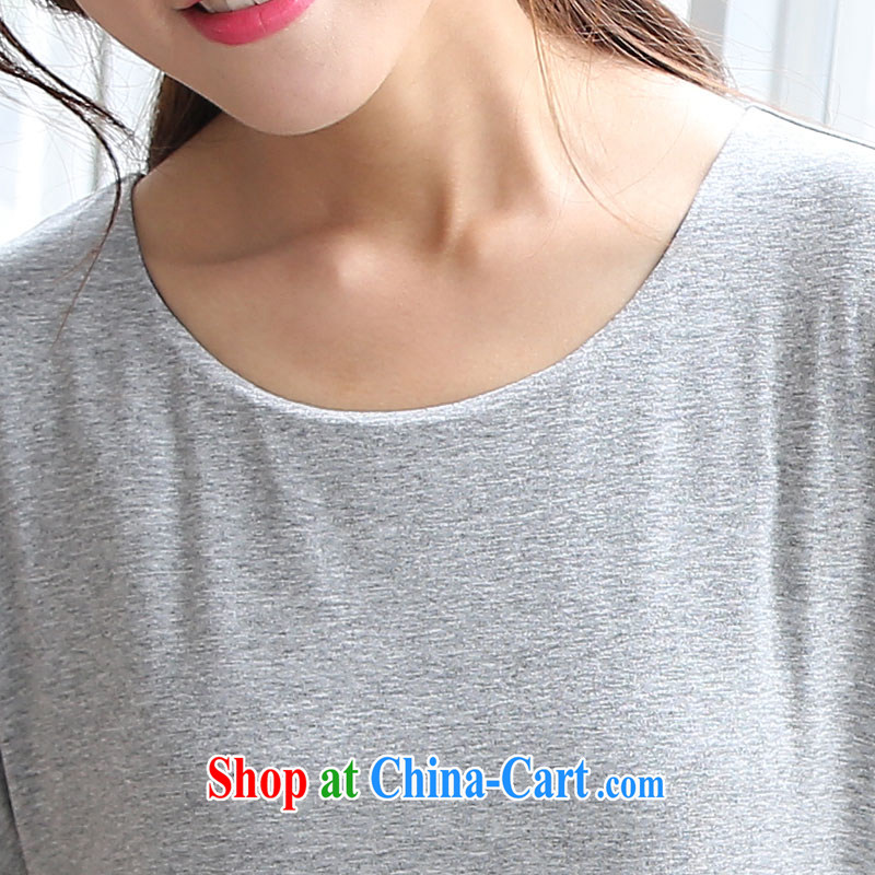 XL girls thick mm summer new, 2014 Korean long, short-sleeved loose video thin T-shirt T-shirt 6702 light gray 3 XL, Shani Flower (Sogni D'oro), online shopping