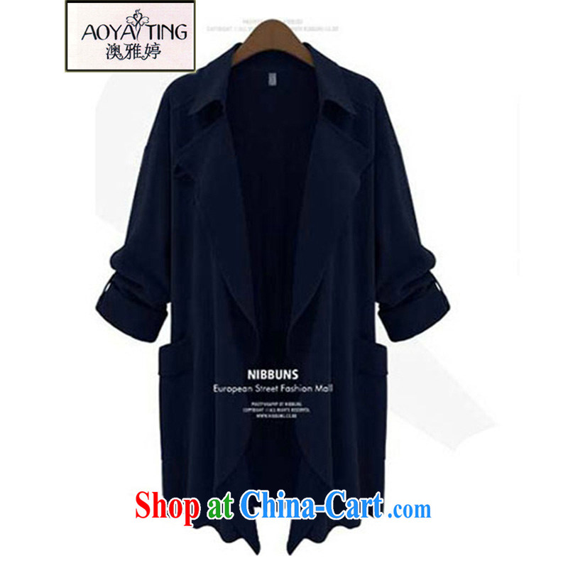 o Ya-ting 2015 Spring and Autumn new women with a solid color, long, the Netherlands Air Conditioning T-shirt was indeed the XL light jacket W 28 deep blue 5 XL recommends that you 175 - 200 jack