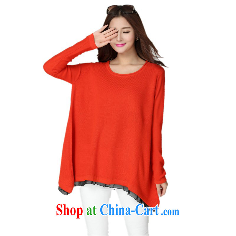 Constitution, colorful package mail the fat King, knitted T-shirts autumn and winter, the simple and casual loose, knitted gown video thin lady long-sleeved solid yellow are code for 130 - 180 jack, constitution, Jacob (QIANYAZI), online shopping