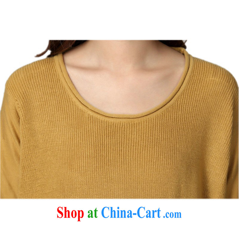 Constitution, colorful package mail the fat King, knitted T-shirts autumn and winter, the simple and casual loose, knitted gown video thin lady long-sleeved solid yellow are code for 130 - 180 jack, constitution, Jacob (QIANYAZI), online shopping