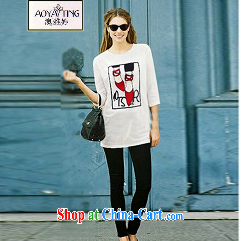 o Ya-ting 2015 Spring and Autumn new leisure sweater ad and indeed increase, female head T shirt jacket female A 18 1 white 2XL recommends that you 125 - 145 jack, O Ya-ting (aoyating), online shopping
