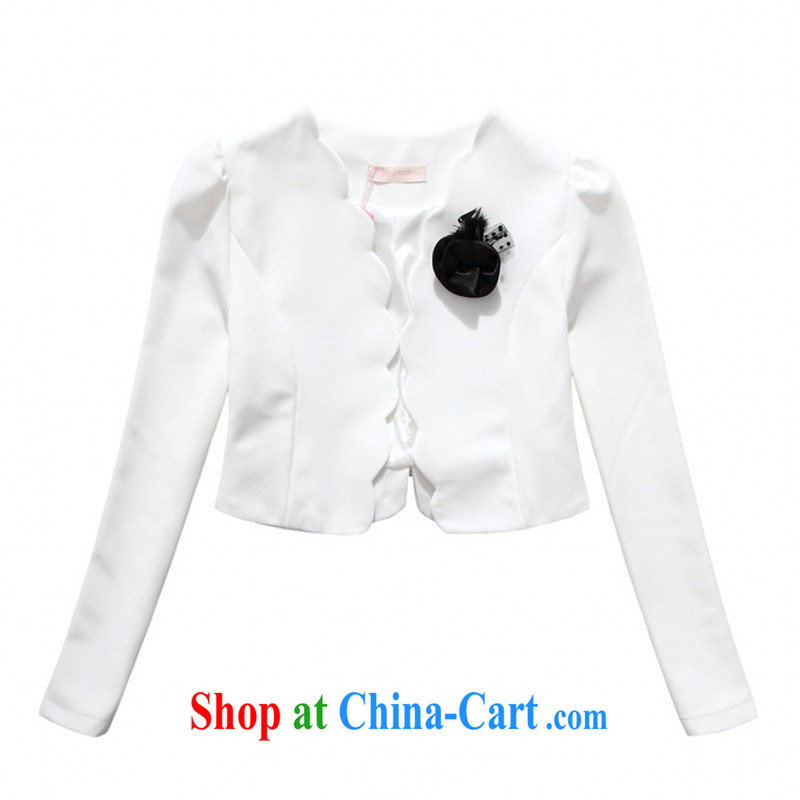 The delivery package as soon as possible the autumn 2014 the Korean elegance wavy lines on T-shirt long-sleeved shawl XL white-collar commuter jacket jacket White Black 4 XL, land is still the Yi, the Code women's clothing, and shopping on the Internet