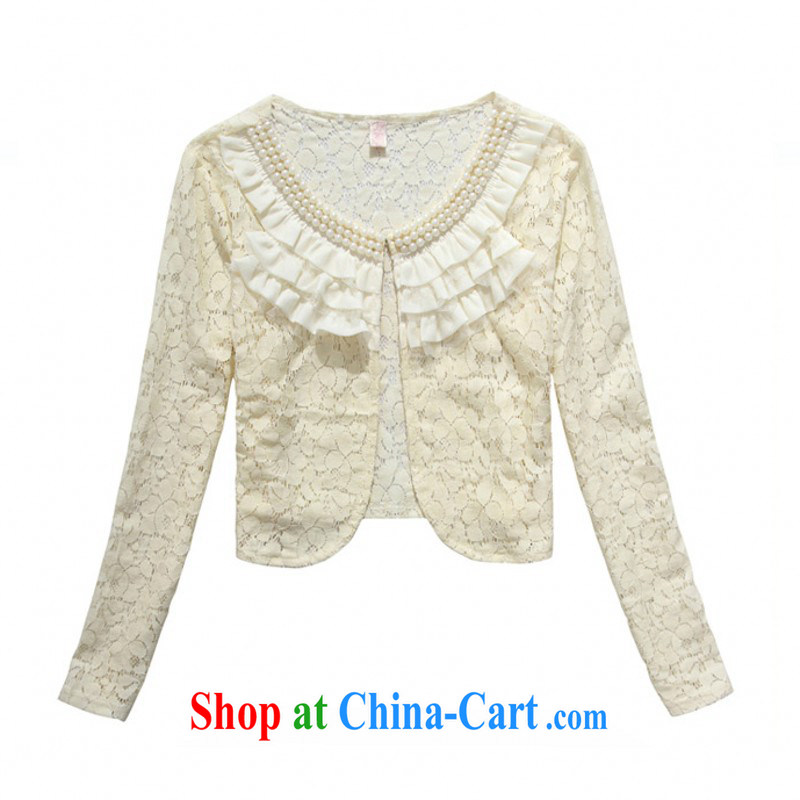 The delivery package as soon as possible the sweet Princess Openwork lace long-sleeved shawl summer and autumn with SunScreen and clothing dress wedding small cardigan XL jacket champagne shawl 56 black 4 XL, land is still the garment, and shopping on the Internet
