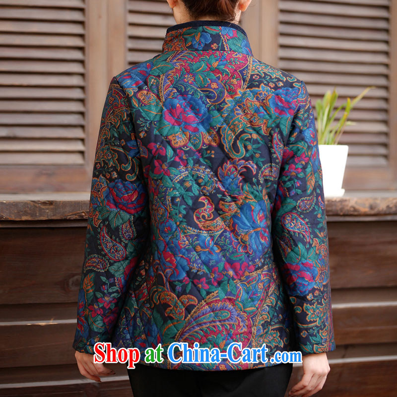 The line between a new paragraph and apply for retro stamp the code quilted coat, a large, female larger cotton jacket 4135 - 2 retro blue stamp duty 4 XL, sea routes, and, on-line shopping