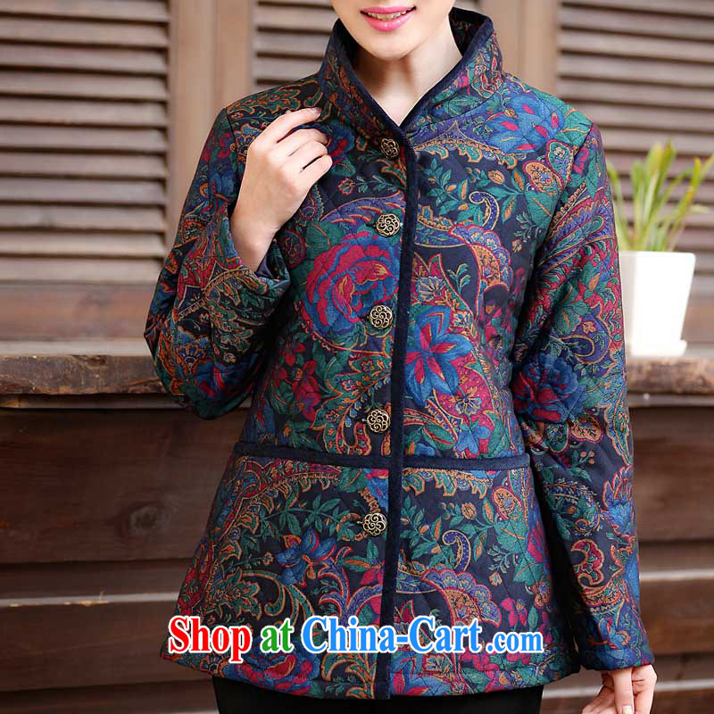 The line between a new paragraph and apply for retro stamp the code quilted coat, a large, female larger cotton jacket 4135 - 2 retro blue stamp duty 4 XL, sea routes, and, on-line shopping