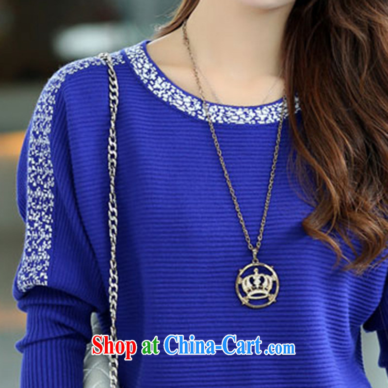 6 star, Mrs Carrie Yau, 2014, autumn and winter, the girl with the code Solid T-shirt long-sleeved sweater, knitted sweater jacket women 8890 BMW blue XXXL, 6 star, people, shopping on the Internet