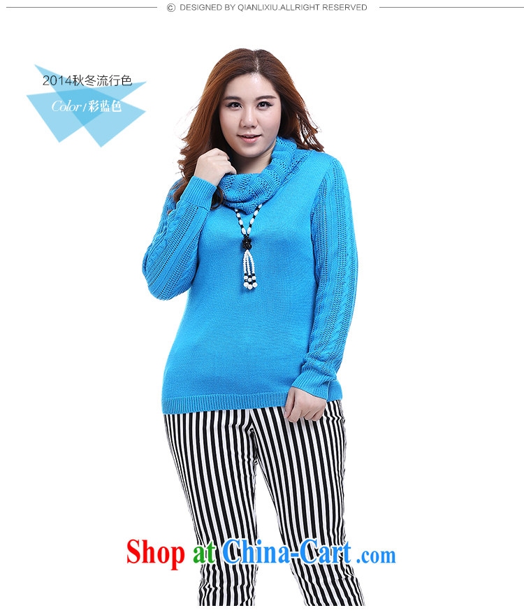 Slim Li-su 2014 autumn new, larger female leisure high-collar solid shirt sweater Q 6031 color blue XL pictures, price, brand platters! Elections are good character, the national distribution, so why buy now enjoy more preferential! Health