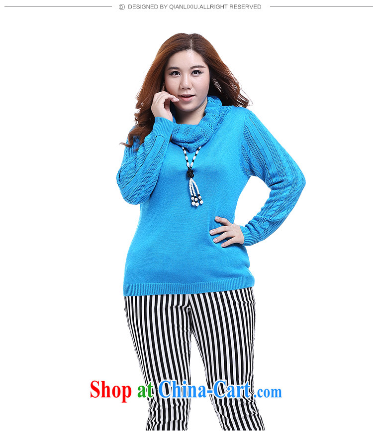 Slim Li-su 2014 autumn new, larger female leisure high-collar solid shirt sweater Q 6031 color blue XL pictures, price, brand platters! Elections are good character, the national distribution, so why buy now enjoy more preferential! Health