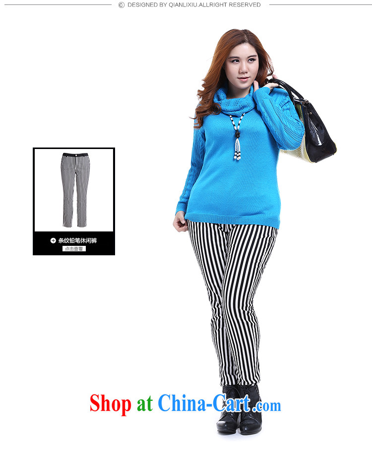 Slim Li-su 2014 autumn new, larger female leisure high-collar solid shirt sweater Q 6031 color blue XL pictures, price, brand platters! Elections are good character, the national distribution, so why buy now enjoy more preferential! Health