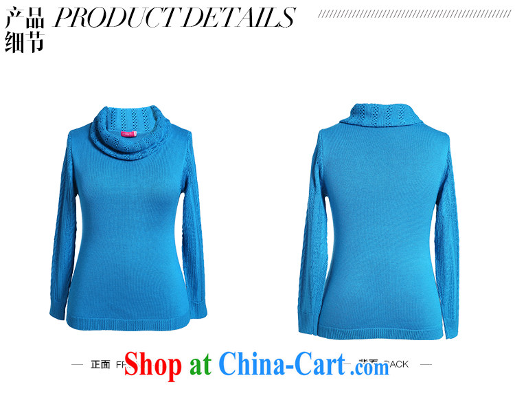 Slim Li-su 2014 autumn new, larger female leisure high-collar solid shirt sweater Q 6031 color blue XL pictures, price, brand platters! Elections are good character, the national distribution, so why buy now enjoy more preferential! Health