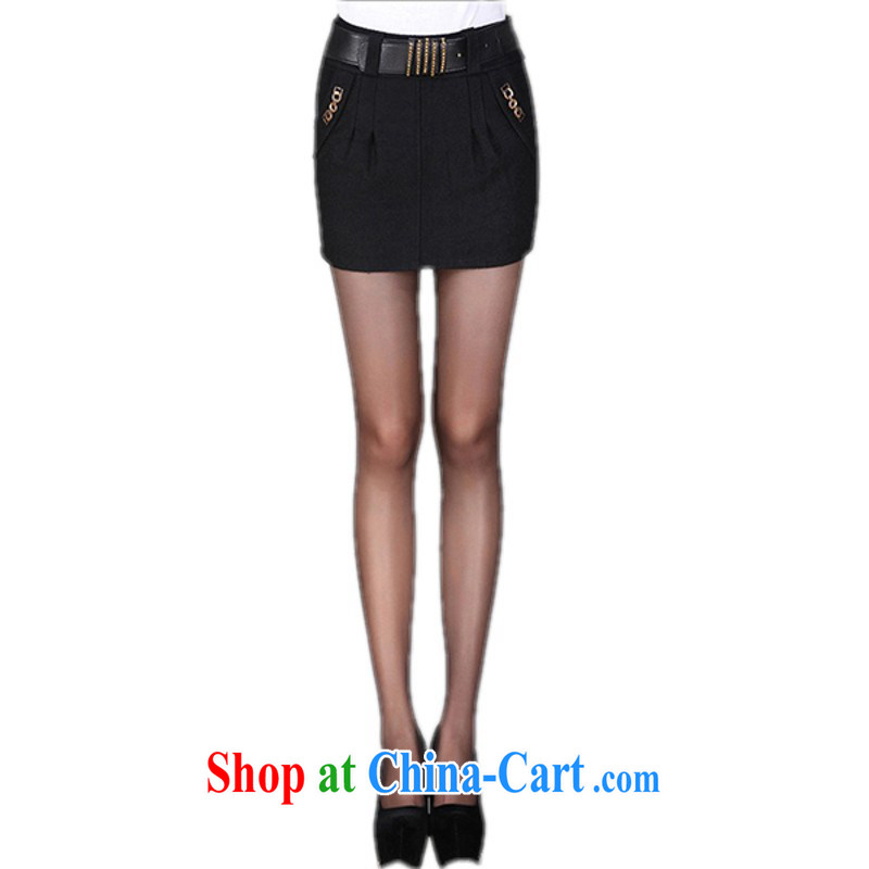 The delivery package as soon as possible e-mail KING SIZE, thick thick mm us and upper body skirt fall and winter dress wool? video thin OL 100 ground short skirts solid black skirt with a black 4 XL and 122 CM