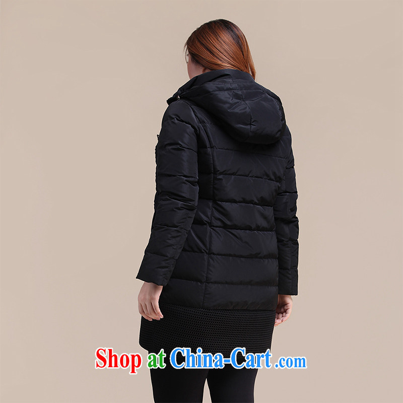 Slim LI Sau 2014 winter new, larger female Korean beauty in thick long jacket Q 6039 black XL, slim Li-su, and shopping on the Internet