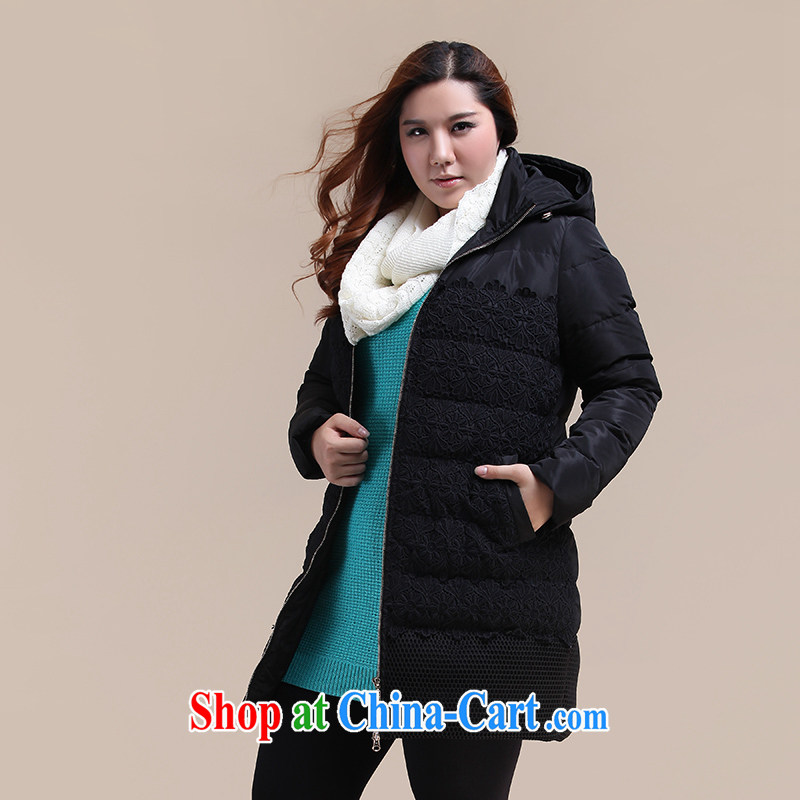 Slim LI Sau 2014 winter new, larger female Korean beauty in thick long jacket Q 6039 black XL, slim Li-su, and shopping on the Internet