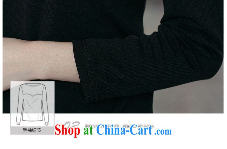 The fat XL women mm thick winter load new Korean lace stitching the lint-free cloth shirt solid fat sister T long-sleeved shirt graphics thin girls T-shirt black XXXL pictures, price, brand platters! Elections are good character, the national distribution, so why buy now enjoy more preferential! Health