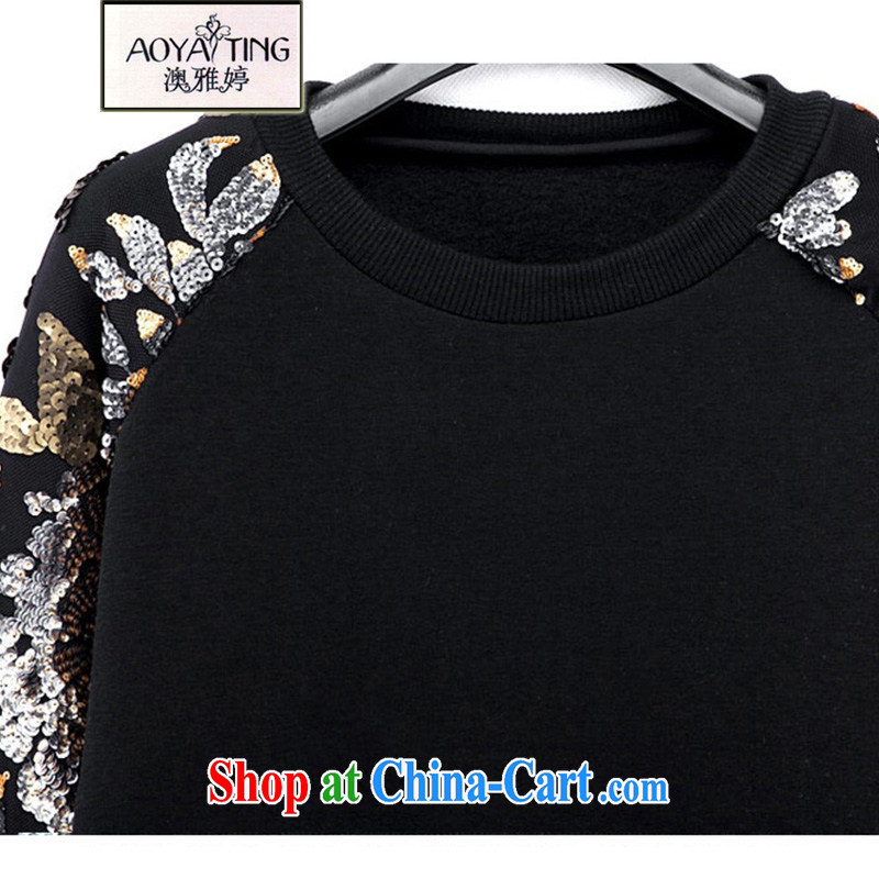 o Ya-ting the european sites in Europe and America 2015 Spring and Autumn new on-chip T-shirt round neck long sleeved-sweater girl and indeed XL baseball uniform black 5 XL recommends that you 175 - 200 jack, O Ya-ting (aoyating), and, on-line shopping