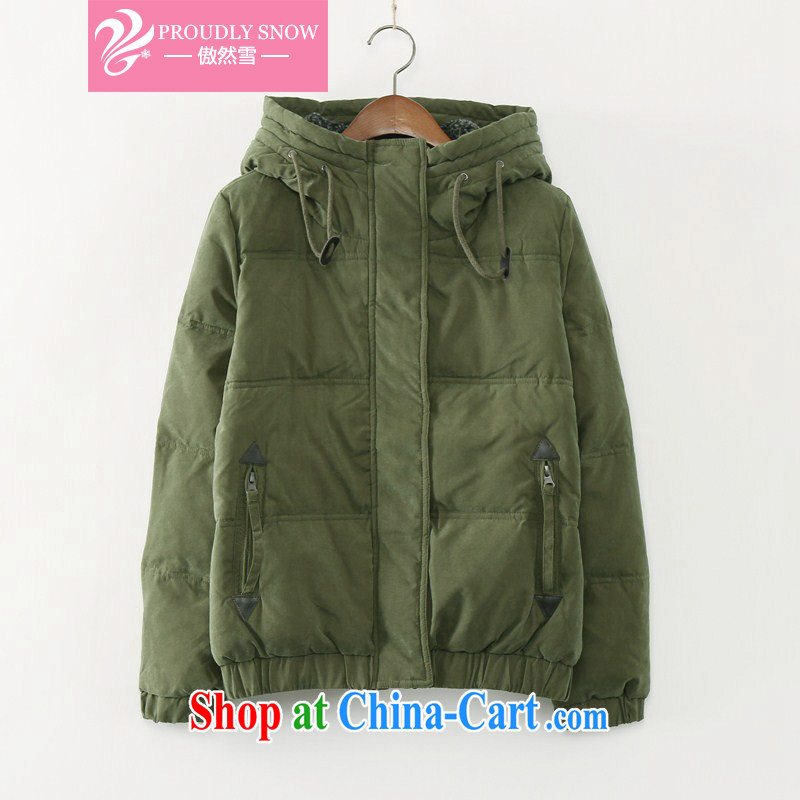 and snow-XL women MM thick winter clothing new 2014 Korean leisure students short jacket girls thick coat DMYD 1108 army green XL