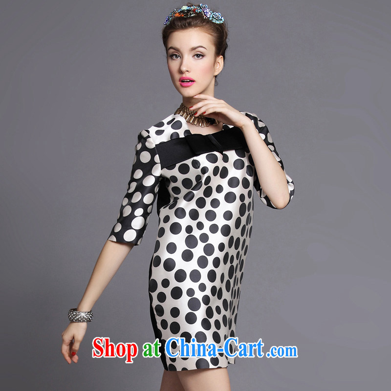 On the MM code 2014 autumn new women fashion with stylish graphics thin wave point in stamp duty cuff dress wave 3 XL (75 - 82.5 KG), Jacob, and, shopping on the Internet