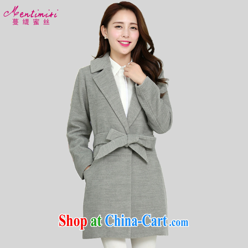 Mephidross economy honey, and indeed increase, women mm thick 2014 autumn and winter new cultivation belt wool coats? jacket 5046 large gray code 5 XL