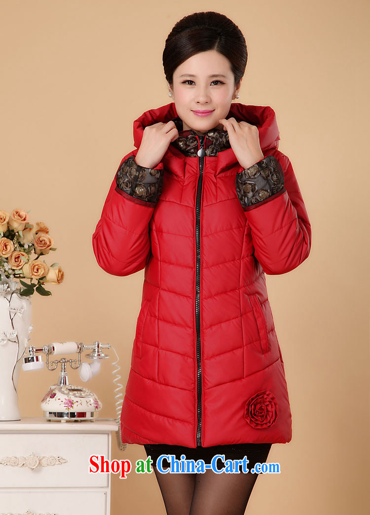The line in a long, large cap, quilted coat thick warm larger jacket loose the Code women 4105 - 6 red 5 XL pictures, price, brand platters! Elections are good character, the national distribution, so why buy now enjoy more preferential! Health