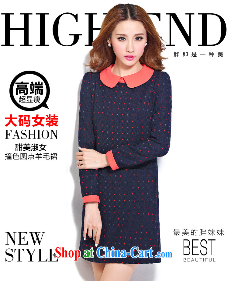 cheer for the code women with thick MM winter new Sweet Dot thick sister graphics thin long-sleeved wool dress number 2280 BMW blue 5 XL pictures, price, brand platters! Elections are good character, the national distribution, so why buy now enjoy more preferential! Health