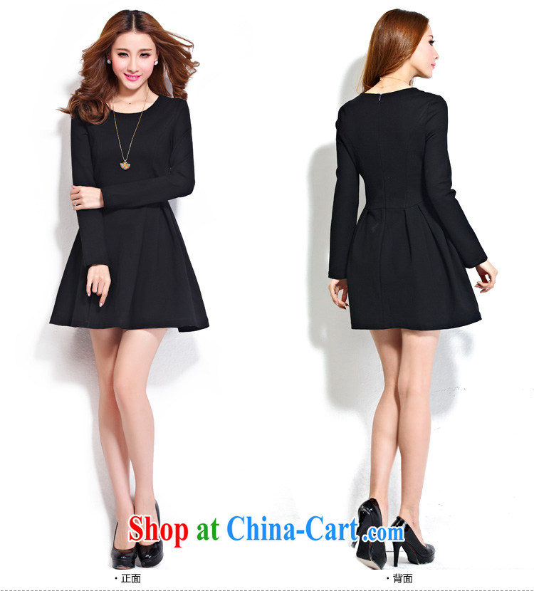 cheer for the code thick MM autumn and winter, the United States and Europe OL Solid Color thick sister graphics thin long-sleeved dress of the 2288 black 4XL pictures, price, brand platters! Elections are good character, the national distribution, so why buy now enjoy more preferential! Health