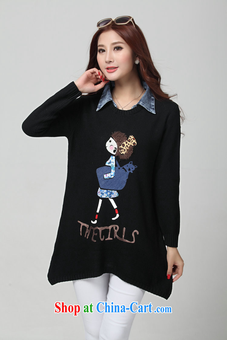 Land is the Yi Girls Pack E-mail leave two-piece sweater XL sweet cartoon puzzle long-sleeved knit gown thick mm video thin College sweater long black are code for 130 - 180 Jack pictures, price, brand platters! Elections are good character, the national distribution, so why buy now enjoy more preferential! Health