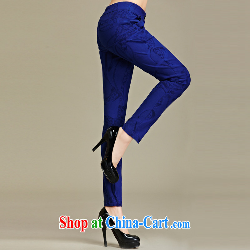 cheer for the code women with thick MM fall and winter new Europe 100 OL ground thick sister graphics thin beauty of the trousers Item No. 2263 blue 5 XL, cross-sectoral provision (qisuo), online shopping
