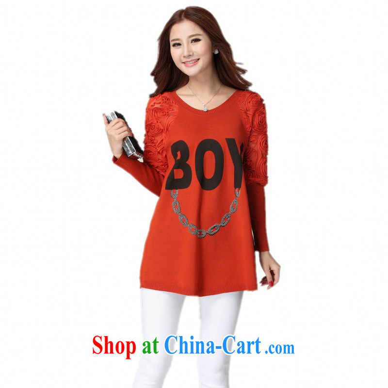 Land is still the Yi Girls Pack E-Mail long T autumn 2014 the Korean leisure Letter Figure lace bat T-shirt graphics thin relaxed, the code knitted shirts and maroon are code for 130 - 180 jack, land is still the garment, shopping on the Internet