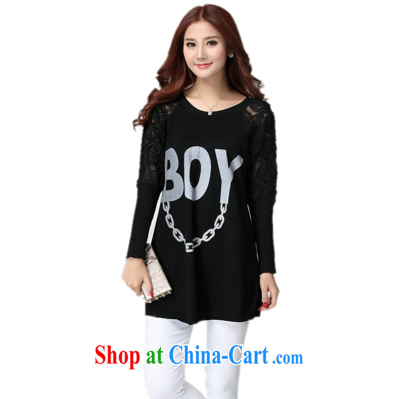 Land is still the Yi Girls Pack E-Mail long T autumn 2014 the Korean leisure Letter Figure lace bat T-shirt graphics thin relaxed, the code knitted shirts and maroon are code for 130 - 180 jack, land is still the garment, shopping on the Internet