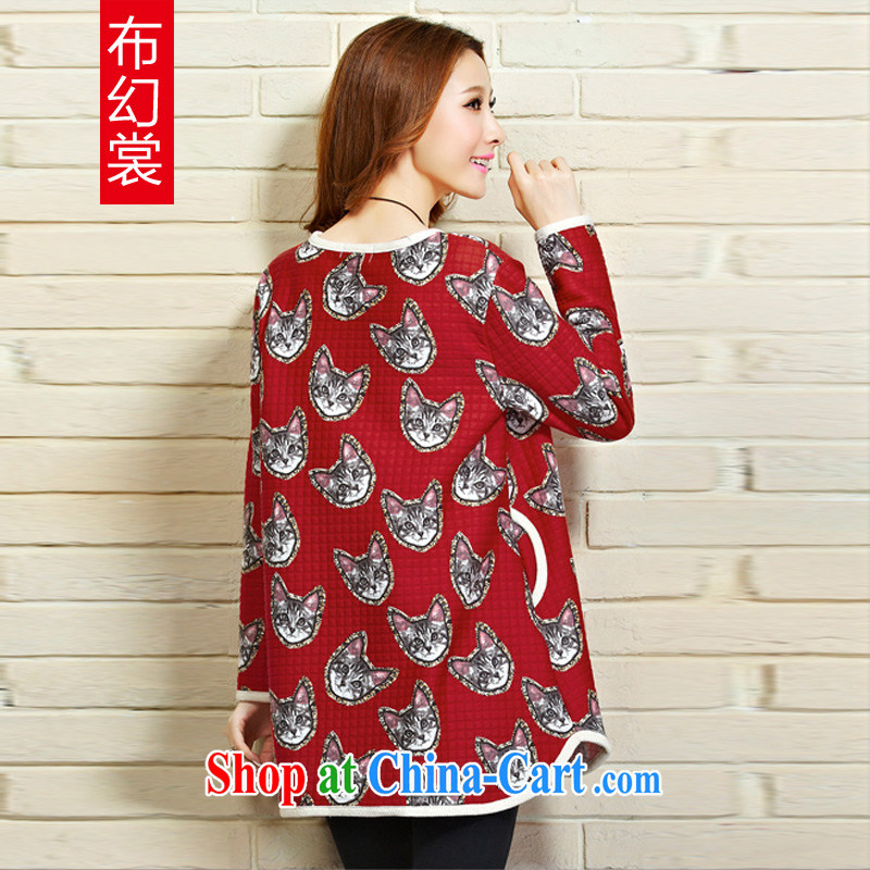 The Advisory Committee was winter clothing new cotton suit kitten pattern the lint-free cloth thicken the code female long-sleeved T-shirt TW 2196 red XL, the magic Advisory Committee, and on-line shopping