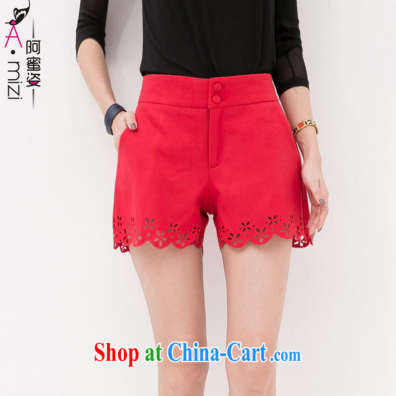The honey autumn beauty with new Korean version thick MM larger gross shorts? girls thick? The boots pants graphics thin hot pants girls 9057 red XXXXL