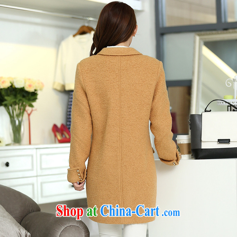 Staff of the fertilizer XL women mm thick 2014 autumn and winter with new Korean Beauty graphics thin hair so jacket coat 5043 khaki-colored 5 XL, Director (Smeilovly), online shopping