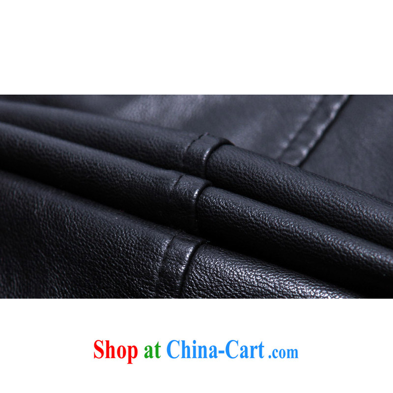 In short, the 2014 will be new, larger women in Europe and America, focusing on cultivating MM graphics thin long-sleeved PU leather dress leather dress J 082 black 4XL (145 - 160 ) jack, Jane, who could (Janrelove), online shopping