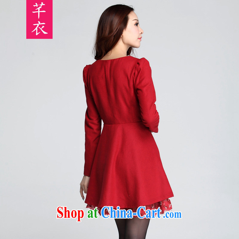 Constitution, indeed, women mm thick waves for the XL video thin 2015 new autumn and winter clothing thick hair that Korean lady long-sleeved dresses blue XL 120 - 140 jack, constitution and clothing, and shopping on the Internet