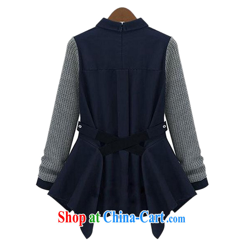 Special clearance is not in the United States and Europe, female spring new leave of two-color collision roll collar long-sleeved, long Sweater Knit-gray 1477 5 XL, Dan Jie Shi (DANJIESHI), online shopping