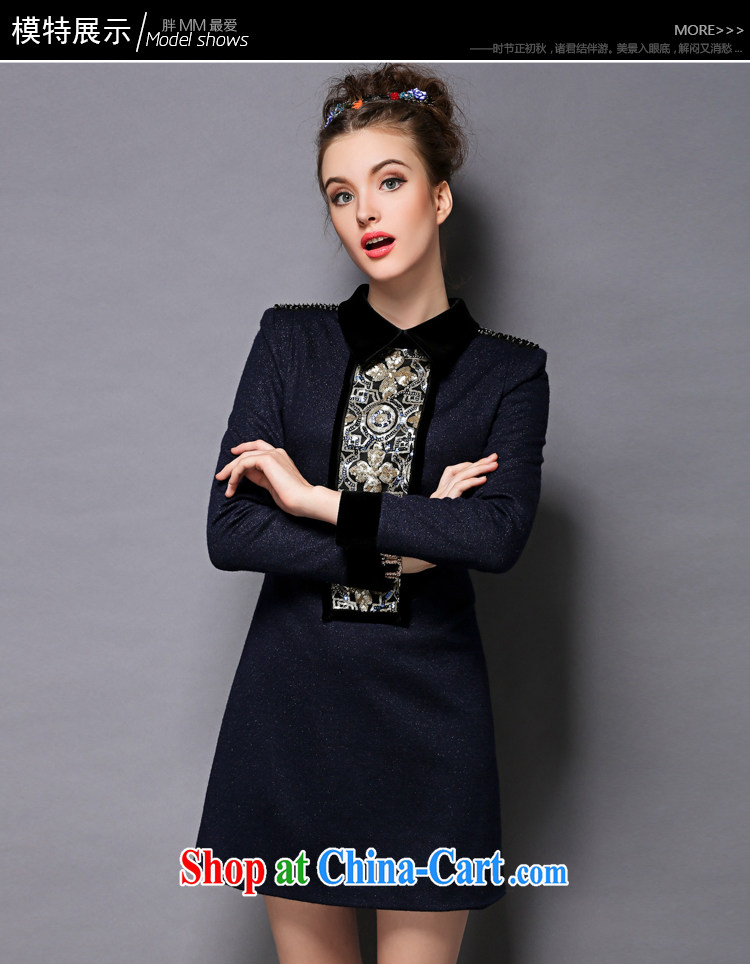 Emma upscale 2014 autumn and winter new XL female graphics thin hair is a long-sleeved clothing and skirt blue 5 XL (90 - 100 KG) pictures, price, brand platters! Elections are good character, the national distribution, so why buy now enjoy more preferential! Health