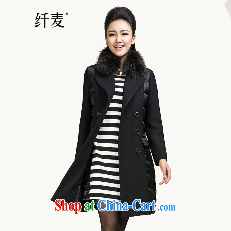 The Mecca indeed XL women 2014 winter clothing new mm thick hair in long jacket 844121029 black 6 XL