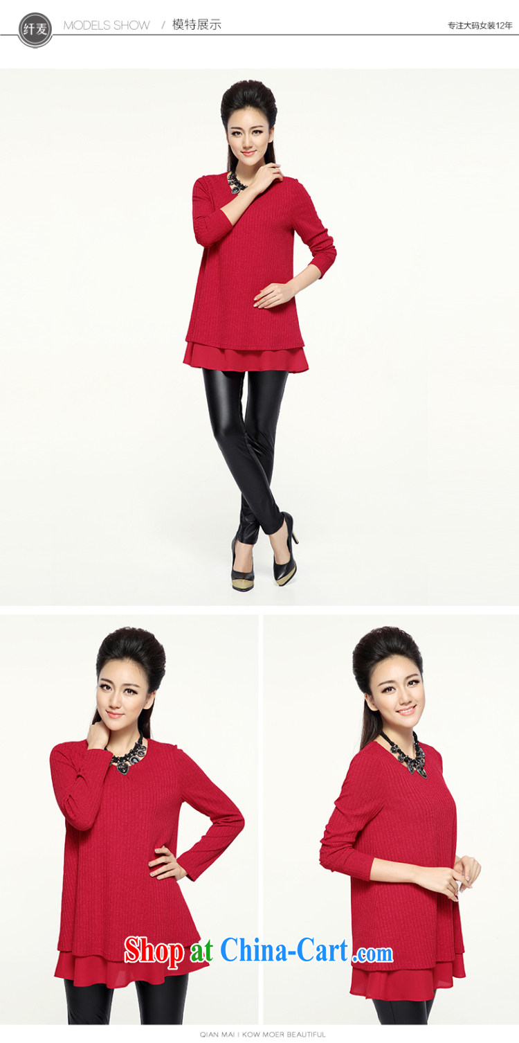 The Mak larger women 2014 winter clothes new expertise in mm long knitted T-shirt 944365101 red 6 XL pictures, price, brand platters! Elections are good character, the national distribution, so why buy now enjoy more preferential! Health